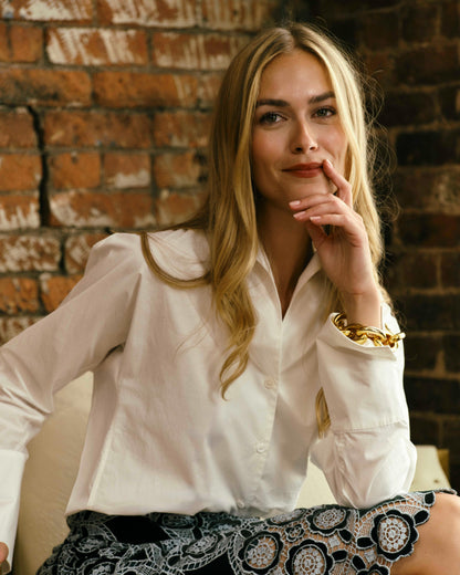 Betsey Button Down- Optic White