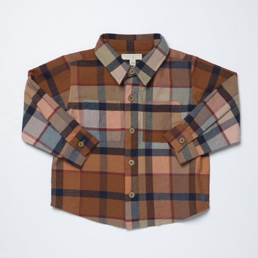 Boys Long Sleeve Jack Shirt - Hayride Plaid