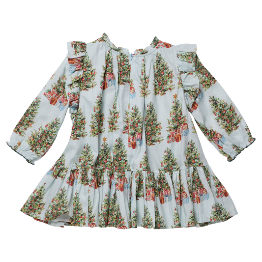 Girls Harper Dress- Trees + Presents