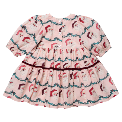 Girls Maribelle Dress- Santa Garland