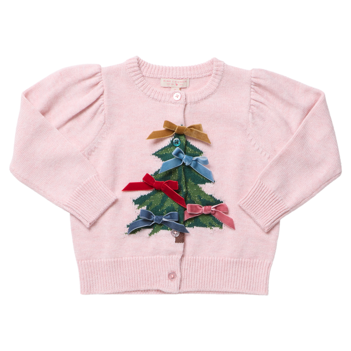 Girls Constance Sweater- Tree Bows