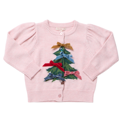 Girls Constance Sweater- Tree Bows