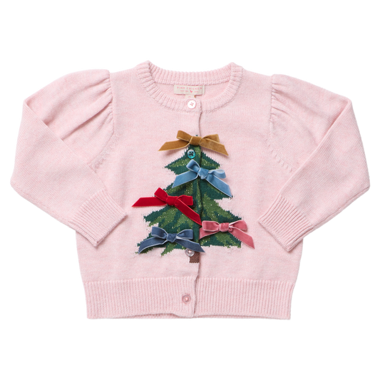 Girls Constance Sweater- Tree Bows
