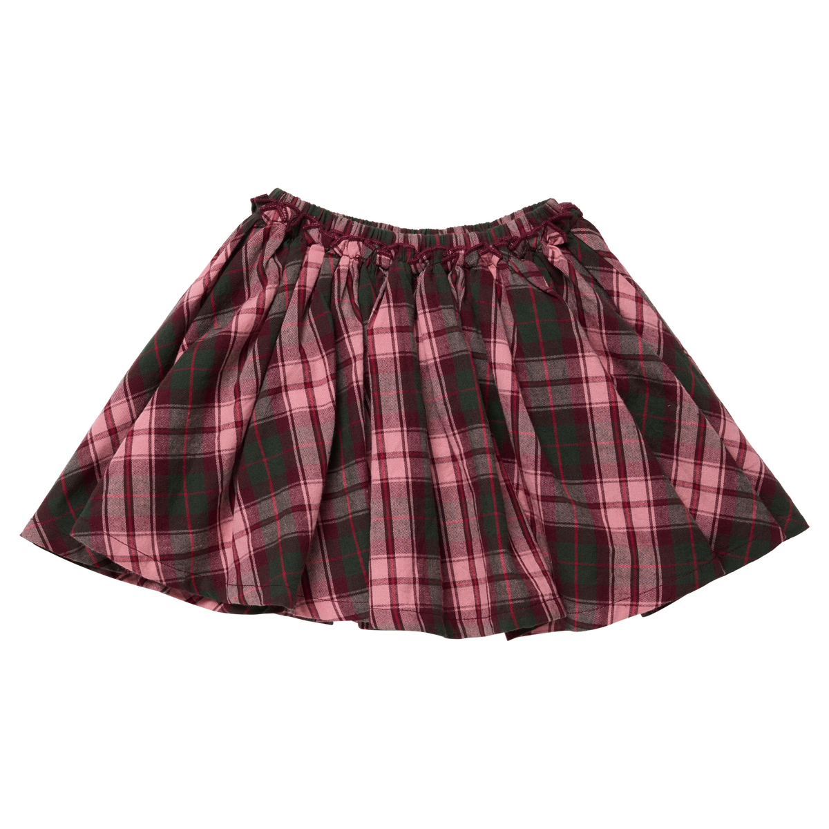 Girls Gianna Skirt- Burgundy Tartan