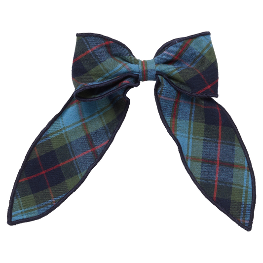 Blue Tartan Bow