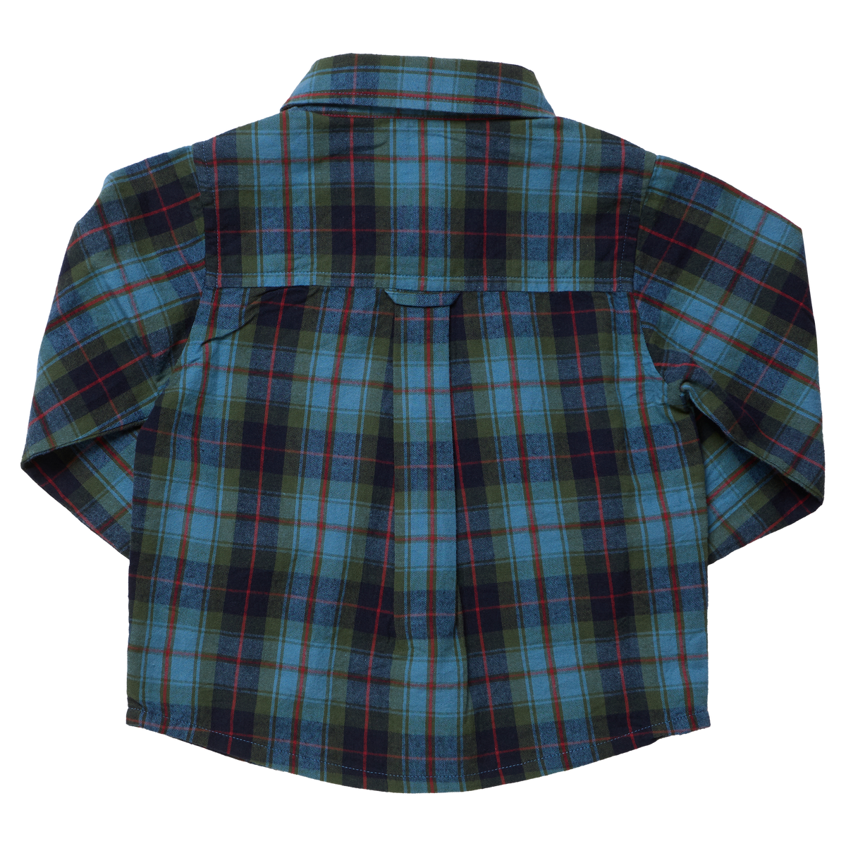 Boys Long Sleeve Jack Shirt - Blue Tartan