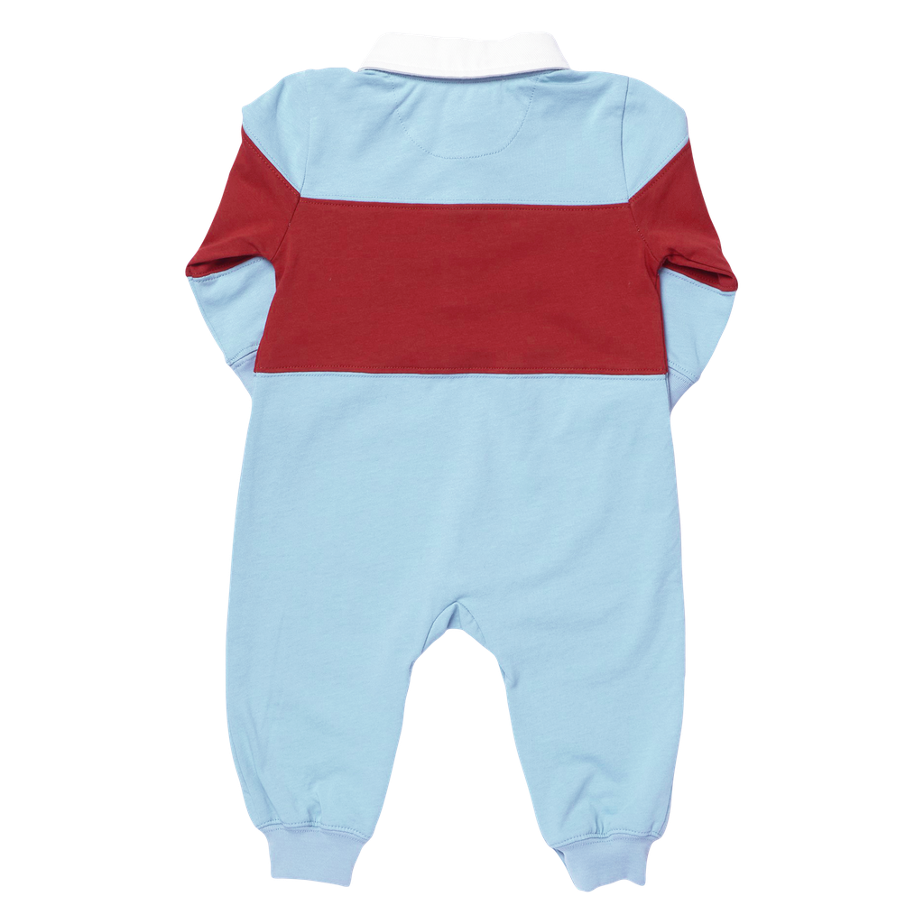 Baby Boys Albert Rugby Jumper- Blue + Maroon