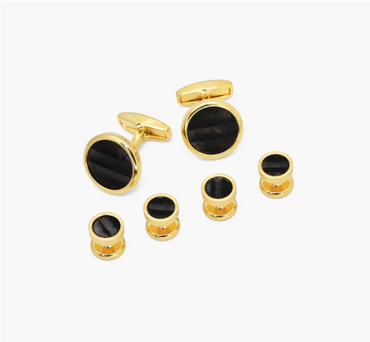 Chino Cufflink + Studs Set- Gold