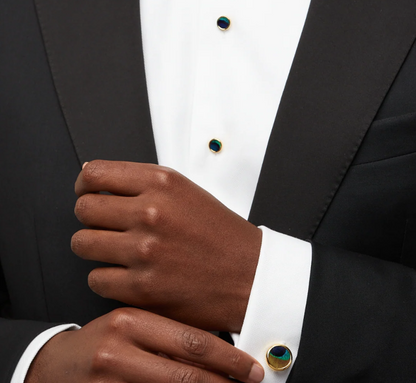 Capers Cufflink + Studs Set- Gold