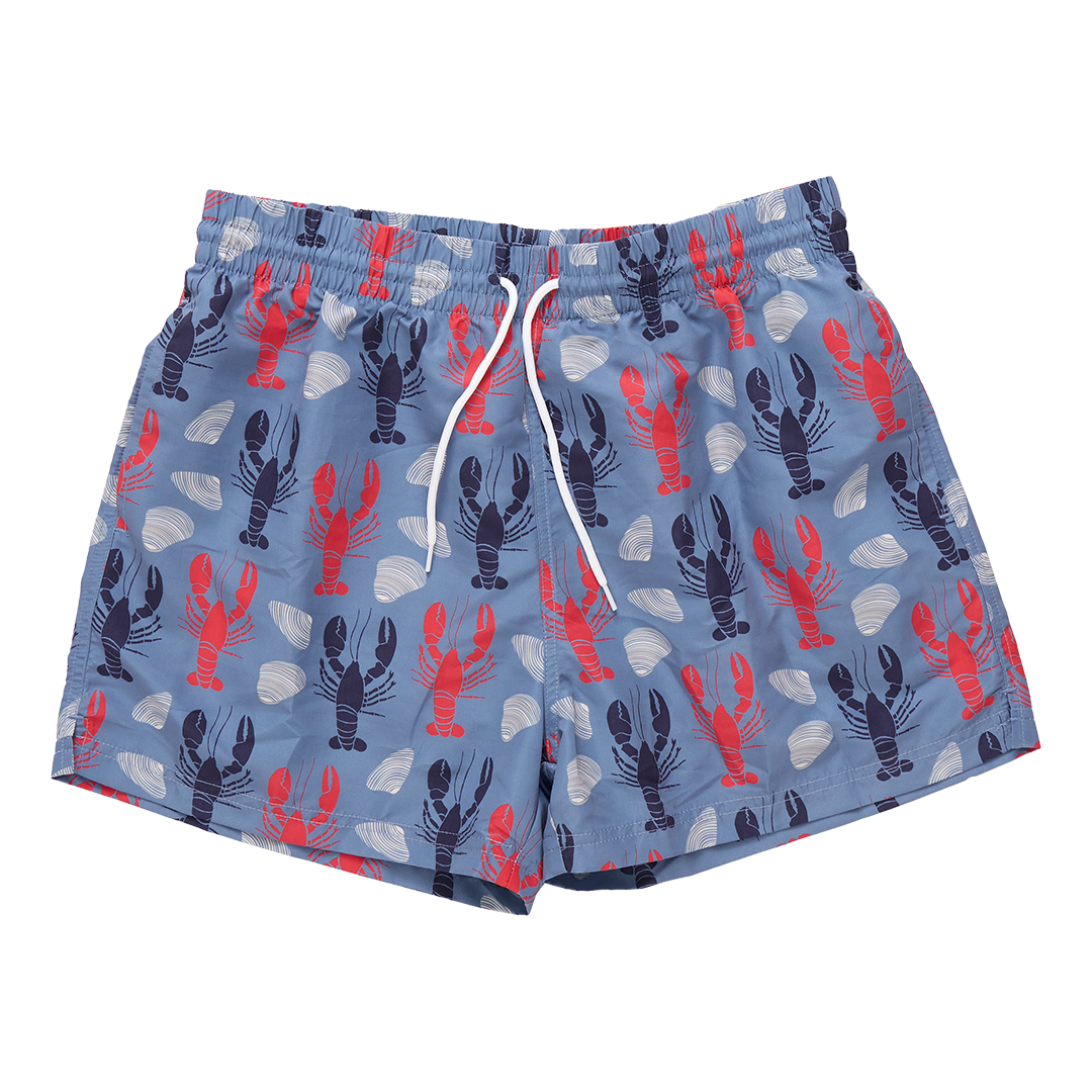 Mens Swim Trunks- Lobsters + Clams