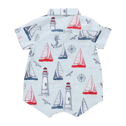 Baby Boys Easton Romper- Nautical