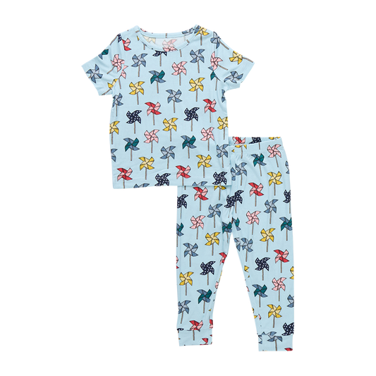 Kids Bamboo PJ Set- Pinwheels