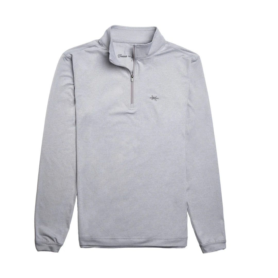 Performance Hybrid Quarter Zip- Mockingbird Gray