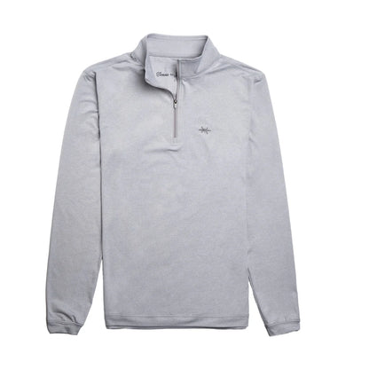 Performance Hybrid Quarter Zip- Mockingbird Gray