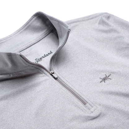Performance Hybrid Quarter Zip- Mockingbird Gray