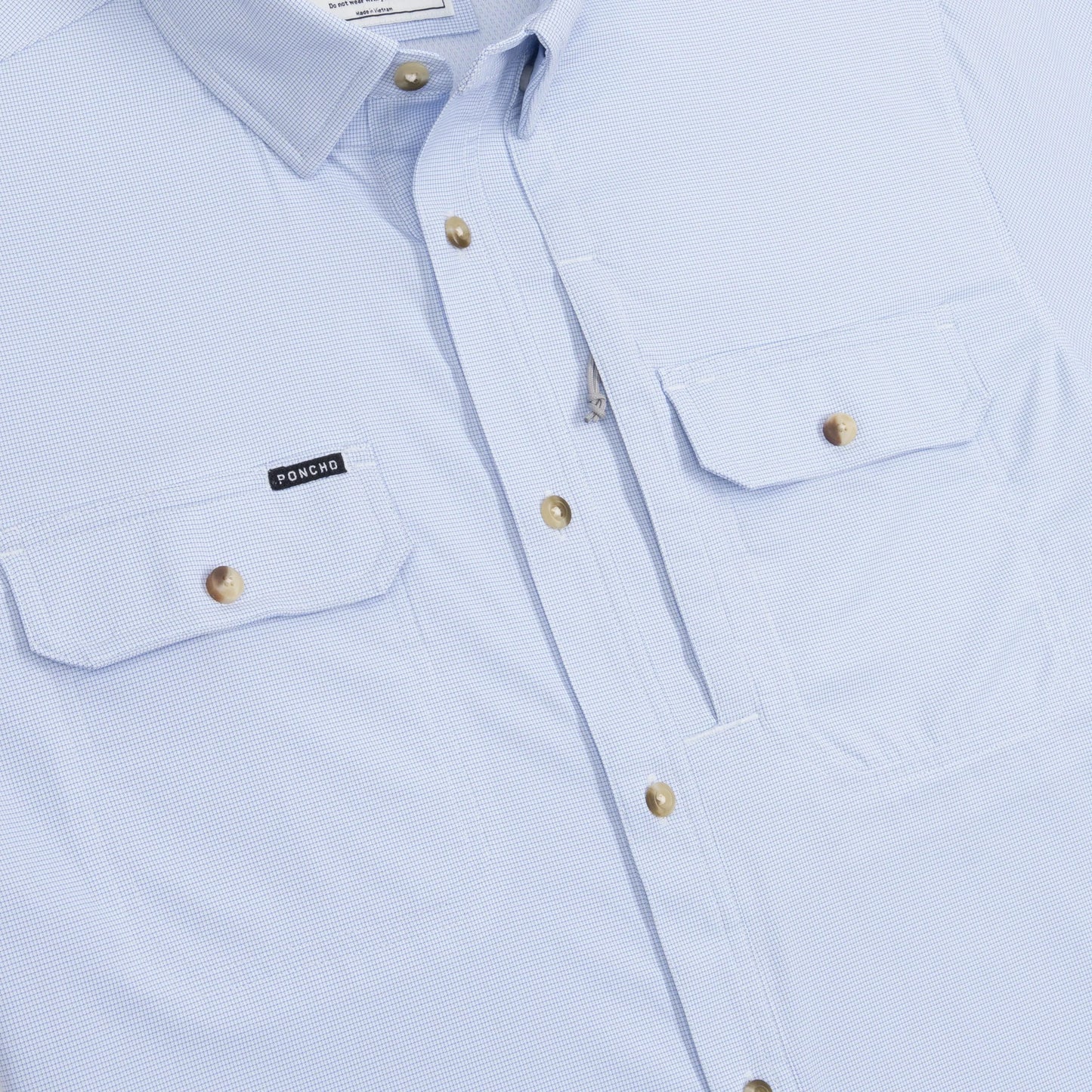 The Anchoa by Poncho- Blue Microcheck