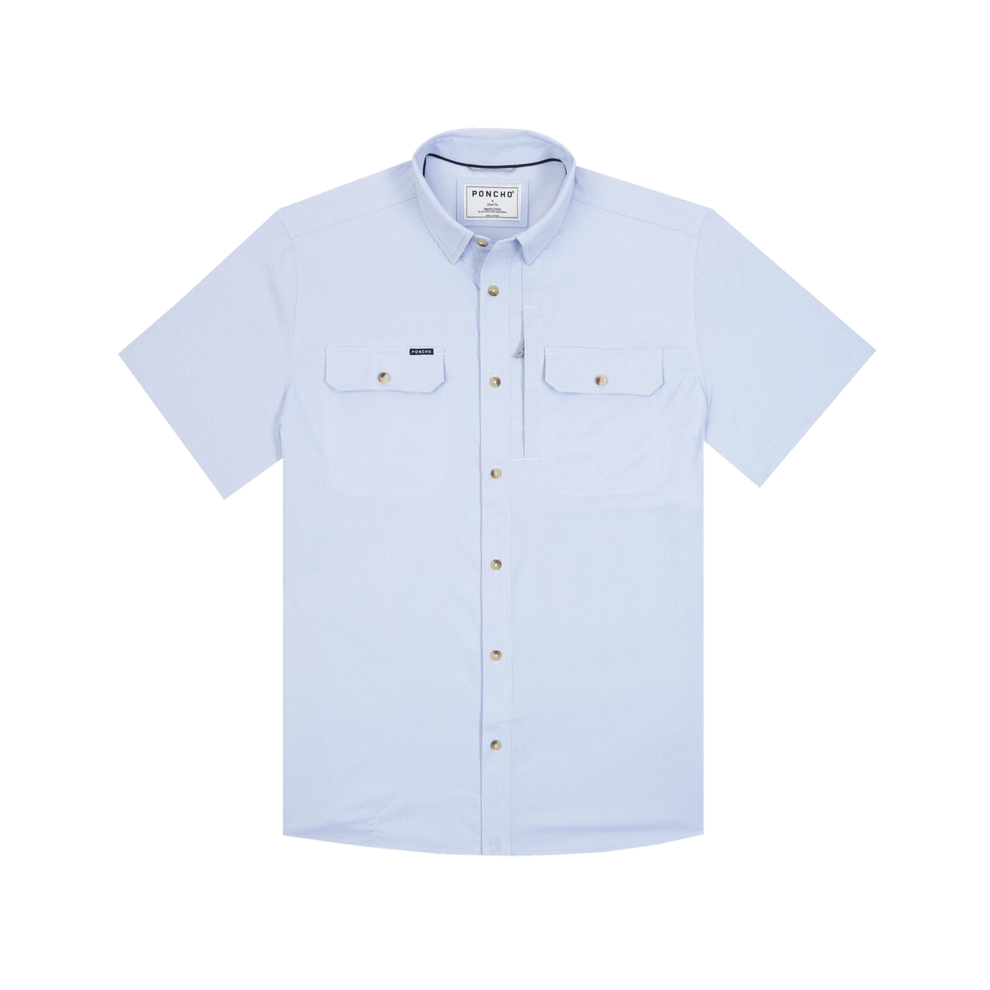 The Anchoa by Poncho- Blue Microcheck