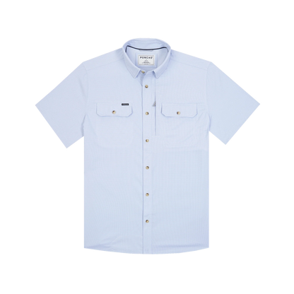The Anchoa by Poncho- Blue Microcheck