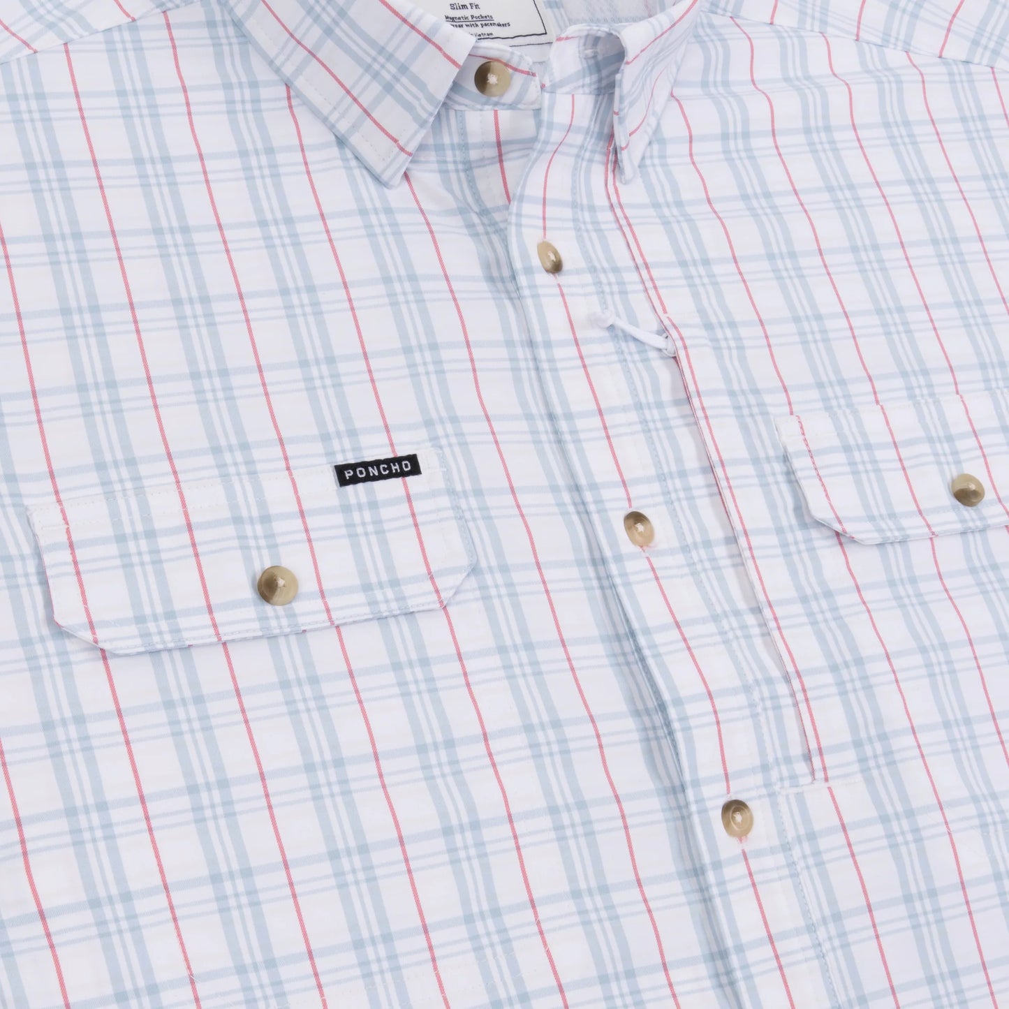 The Clinch Knot by Poncho- Red/Grey/Blue Plaid