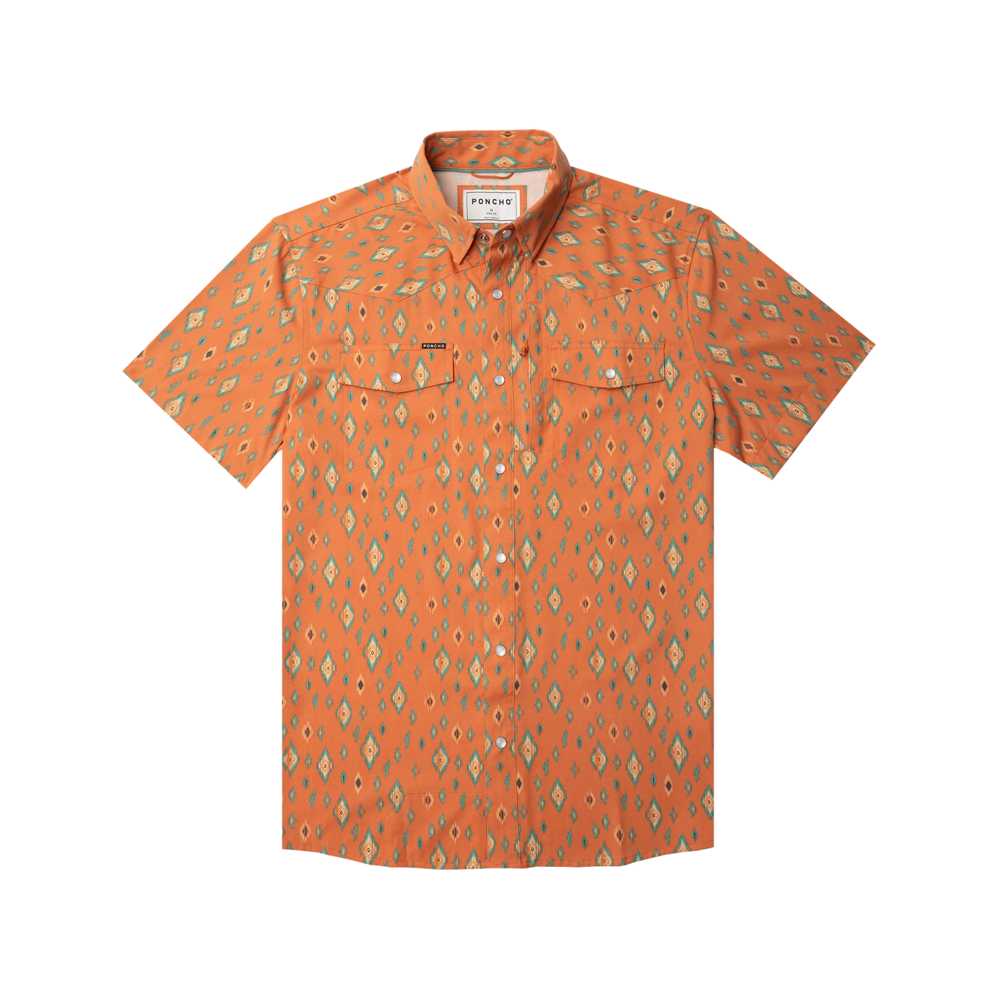 The Bisbee by Poncho- Orange Retro Diamond Print
