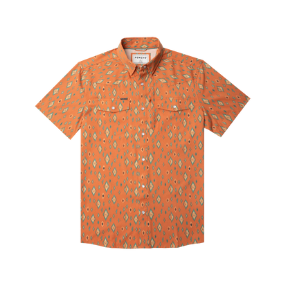 The Bisbee by Poncho- Orange Retro Diamond Print