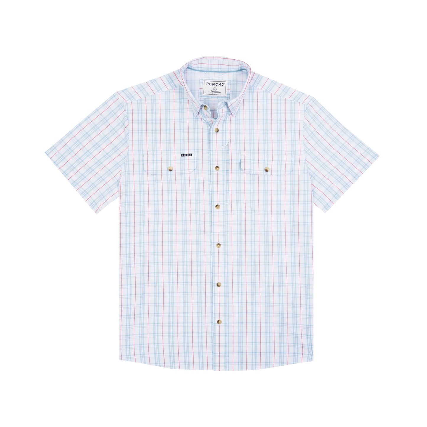 The Clinch Knot by Poncho- Red/Grey/Blue Plaid