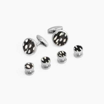 Bear Cufflink & Stud Sets- Rhodium