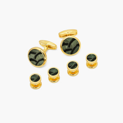 Dewees Cufflink & Studs Set- Gold