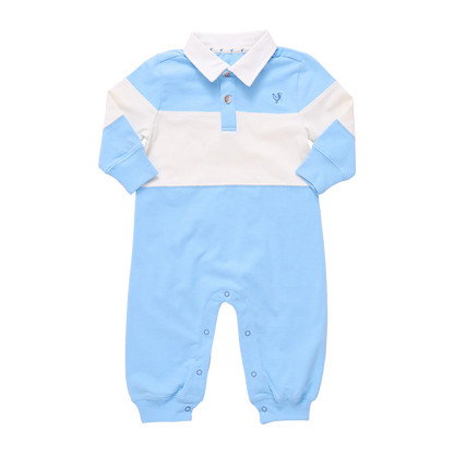 Baby Boys Albert Rugby Jumper- Blue + White
