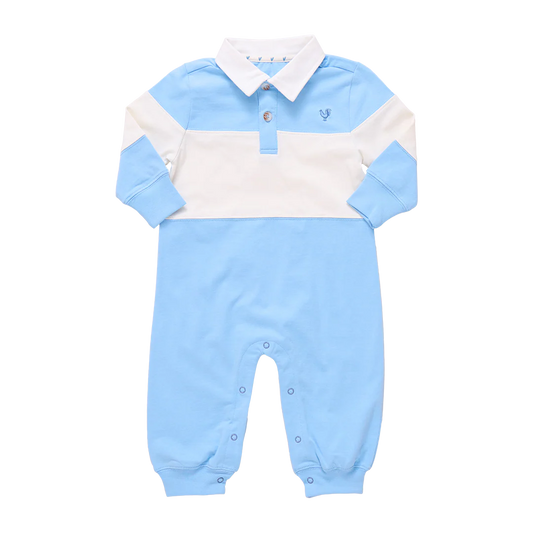 Baby Boys Albert Rugby Jumper- Blue + White