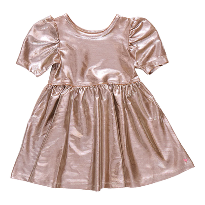 Girls Lame Laurie Dress- Champagne