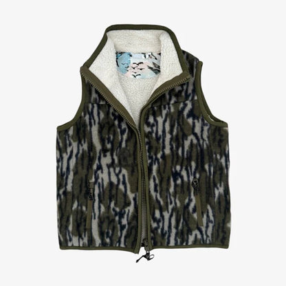 Adult Fleece + Sherpa Vest- Bottomland Mallard Sky