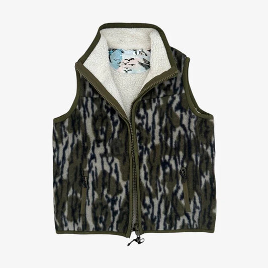 Adult Fleece + Sherpa Vest- Bottomland Mallard Sky