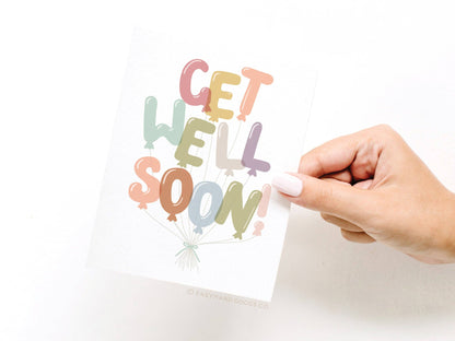 Get Well Soon Balloons Greeting Card