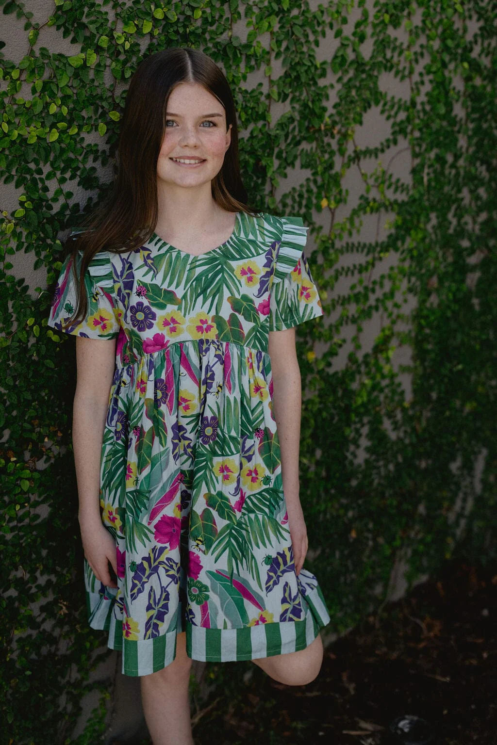 Girls Lotus Dress- Waterspout