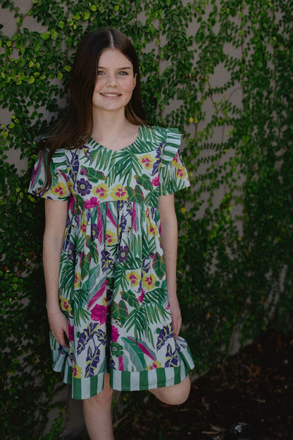 Girls Lotus Dress- Waterspout