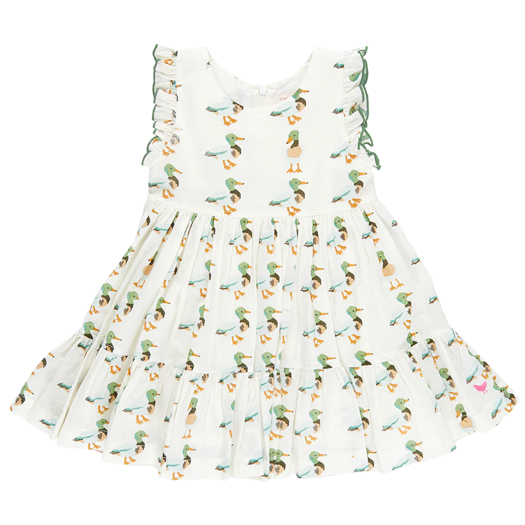 Girls Kelsey Dress- Mallard Friends