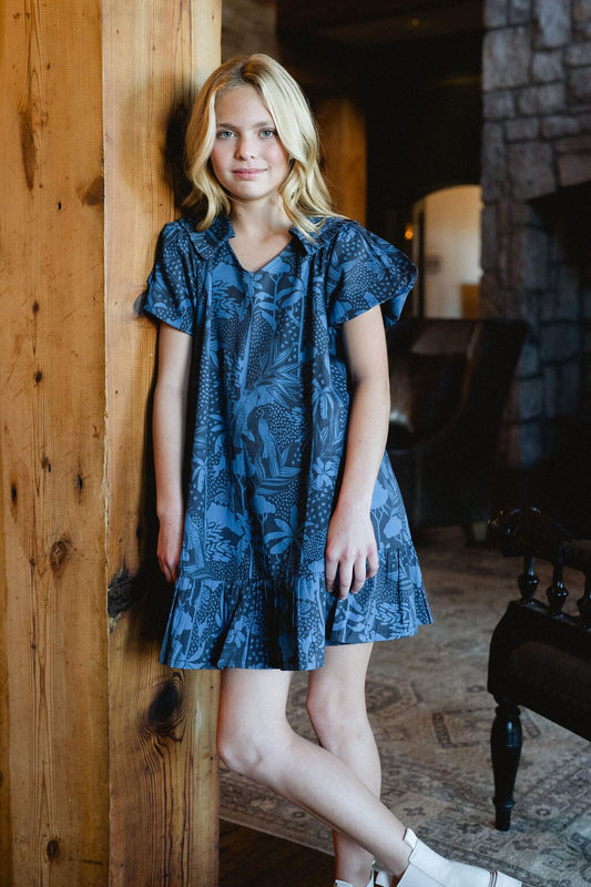 Girls Penelope Dress- Dutch Blue