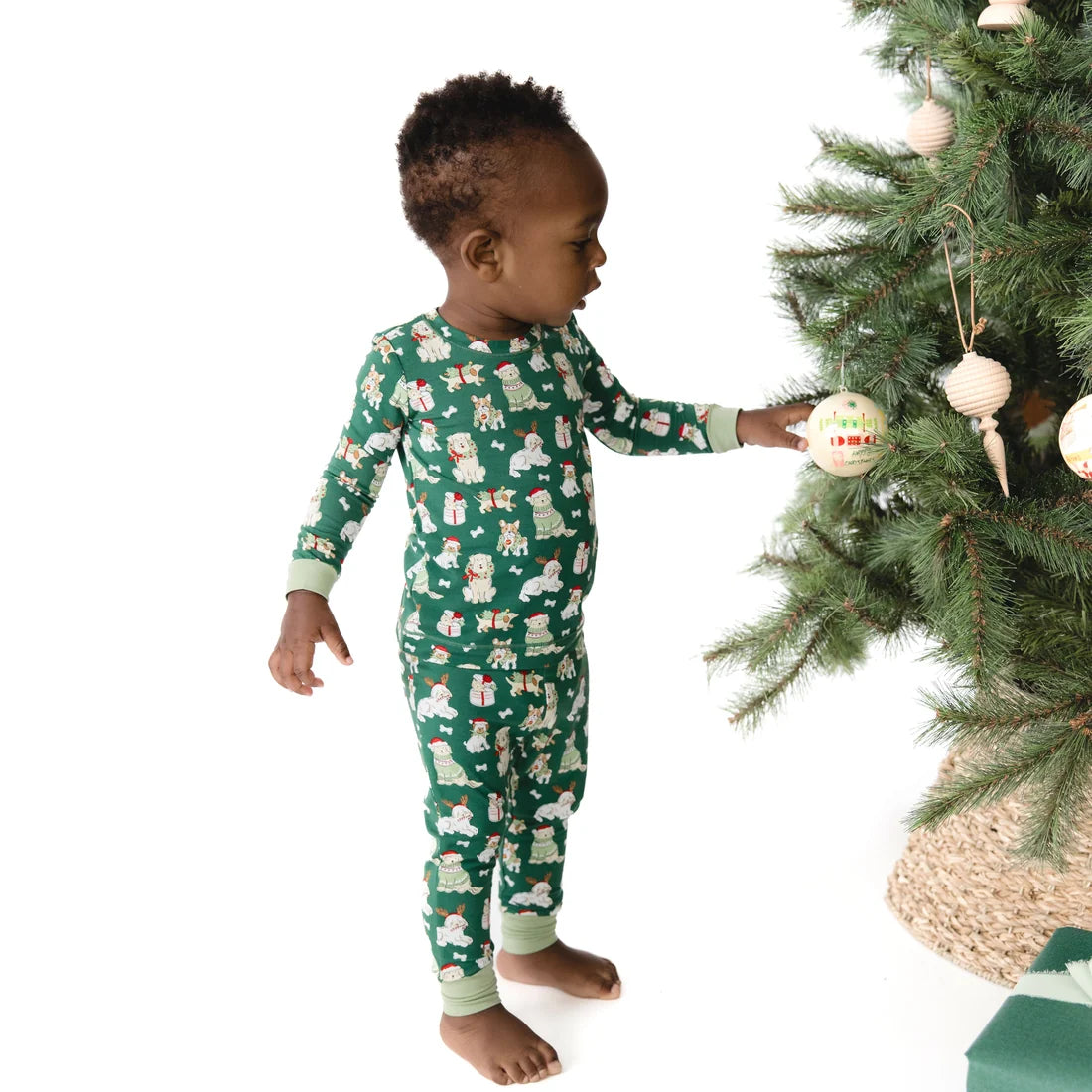 Green Christmas Dogs Loungewear Set