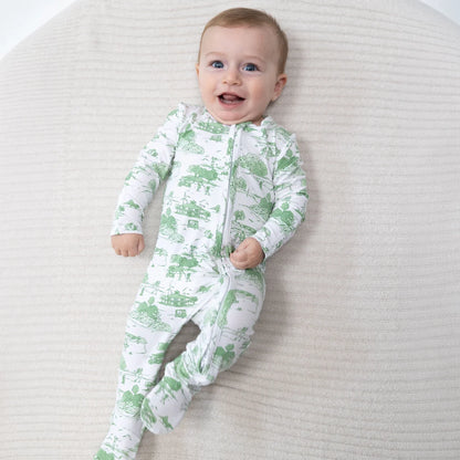 Golf Toile Green 2-Way Zipper Footie
