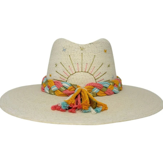 Sparkle Sunrise Hat- Orange + Pink + Blue