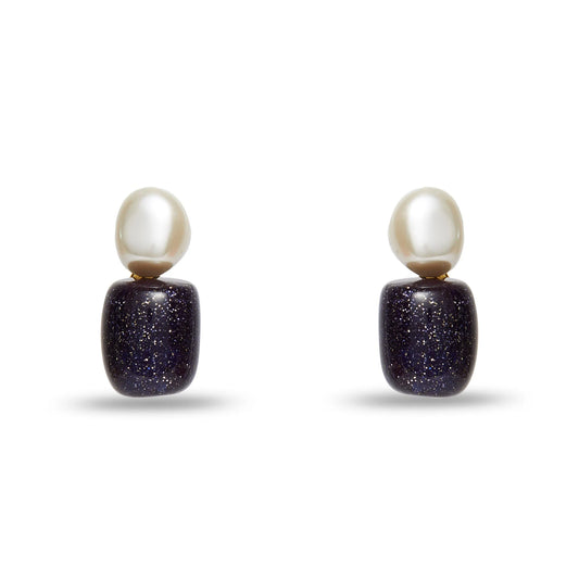 Midnight Pebble Stud Earrings