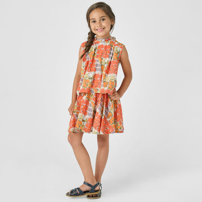 Girls Misha Top- Berries + Oranges