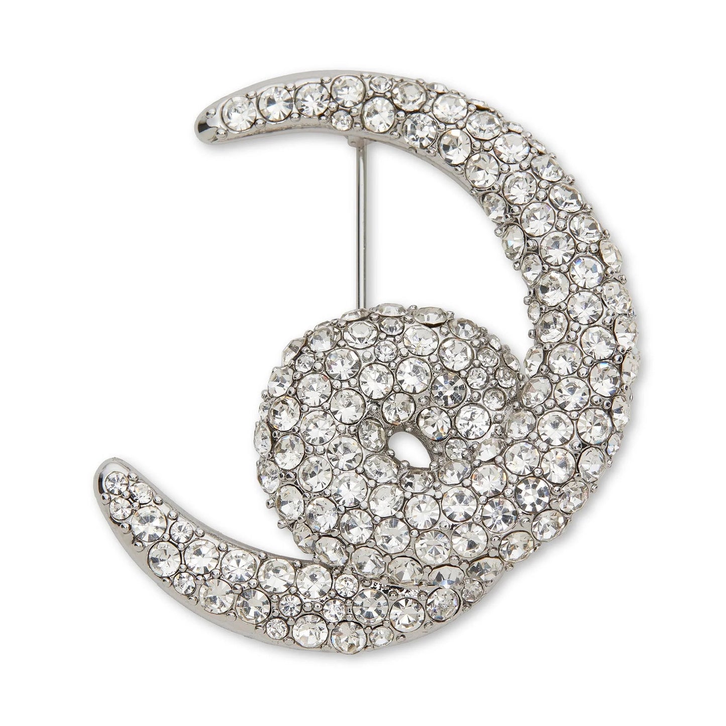CRYSTAL LOOP-DE-LOOP PAVE BROOCH