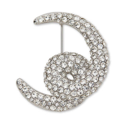 CRYSTAL LOOP-DE-LOOP PAVE BROOCH