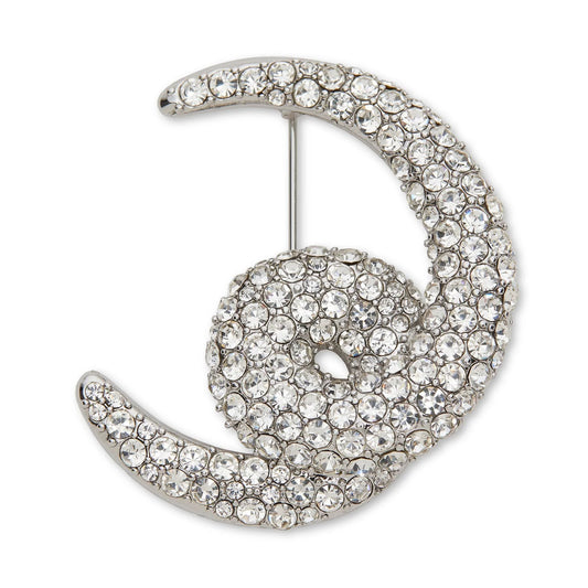 CRYSTAL LOOP-DE-LOOP PAVE BROOCH