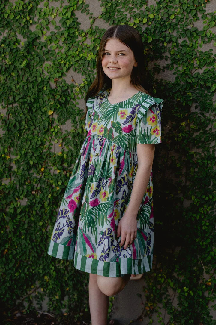 Girls Lotus Dress- Waterspout