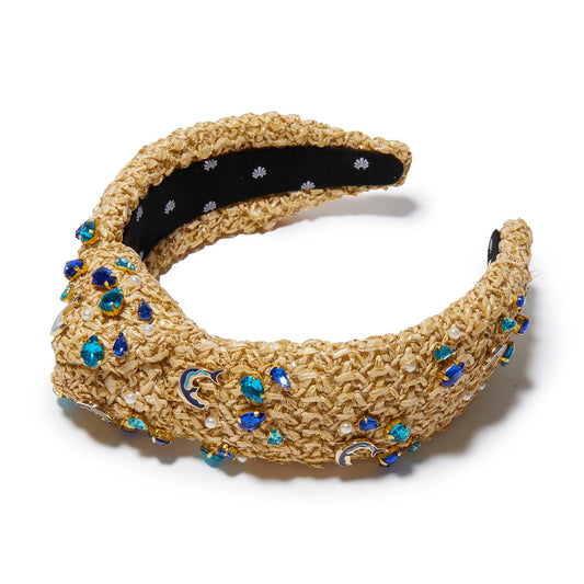 Azure Raffia Knotted Dolphin Headband