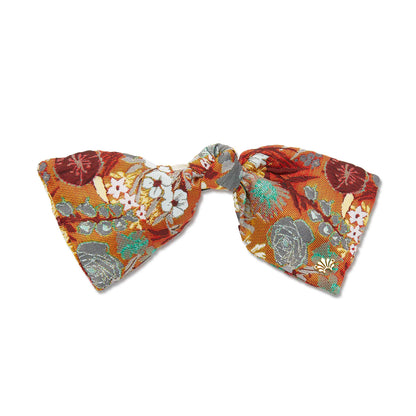 Floral Rust Brocade Paloma Bow Barrette