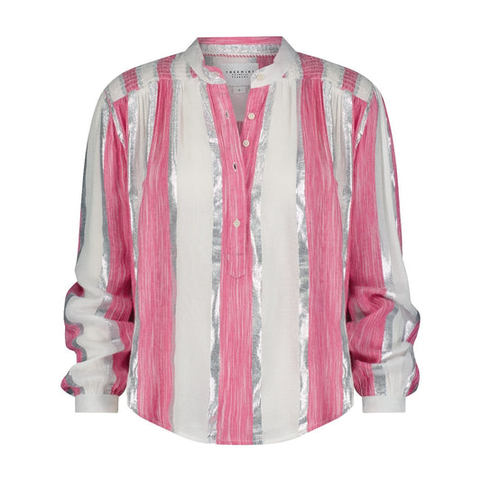 The Tieghan Shirt- Pink/Silver